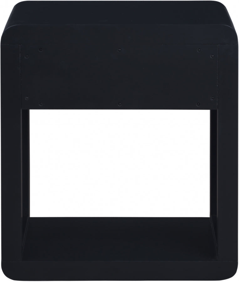 Langham Poplar Wood And Natural Cane Nightstand in Black - 850Black-NS