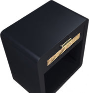 Langham Poplar Wood And Natural Cane Nightstand in Black - 850Black-NS
