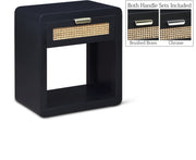 Langham Poplar Wood And Natural Cane Nightstand in Black - 850Black-NS