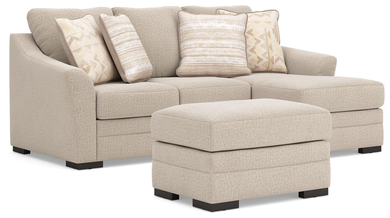Lango Sofa and Ottoman in Jute - PKG021779