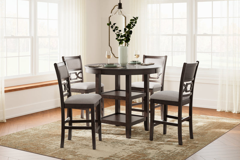 Langwest Brown Counter Height Dining Table and 4 Barstools (Set of 5) - D422-223