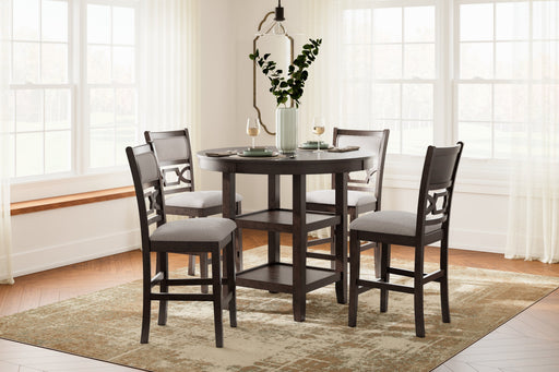 Langwest Brown Counter Height Dining Table and 4 Barstools (Set of 5) - D422-223