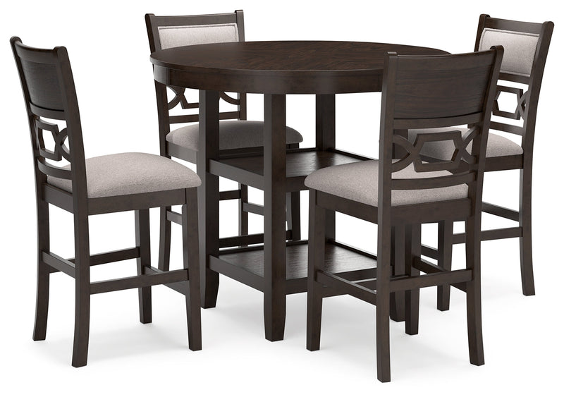 Langwest Brown Counter Height Dining Table and 4 Barstools (Set of 5) - D422-223