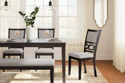 Langwest Brown Dining Table and 4 Chairs and Bench (Set of 6) - D422-325