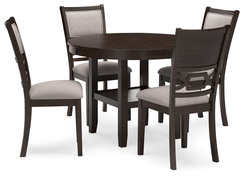 Langwest Brown Dining Table and 4 Chairs (Set of 5) - D422-225