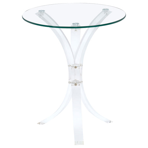 Laning Round Glass Top Acrylic Side Table Clear - 900490