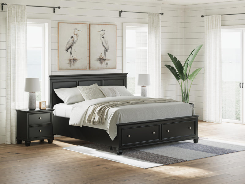 Lanolee Black California King Panel Storage Bed - B687B20
