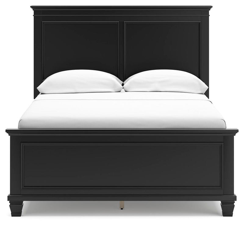 Lanolee Black Full Panel Bed and Chest - B687B12