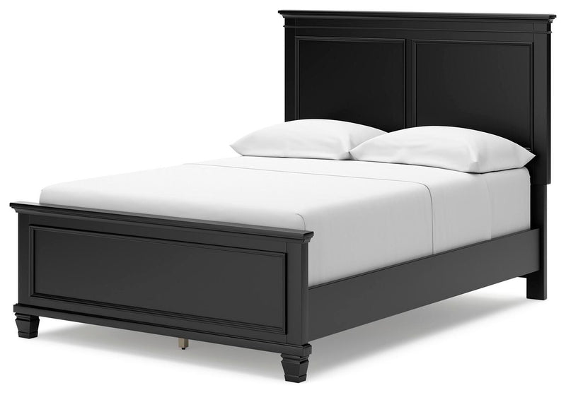 Lanolee Black Full Panel Bed and Chest - B687B12