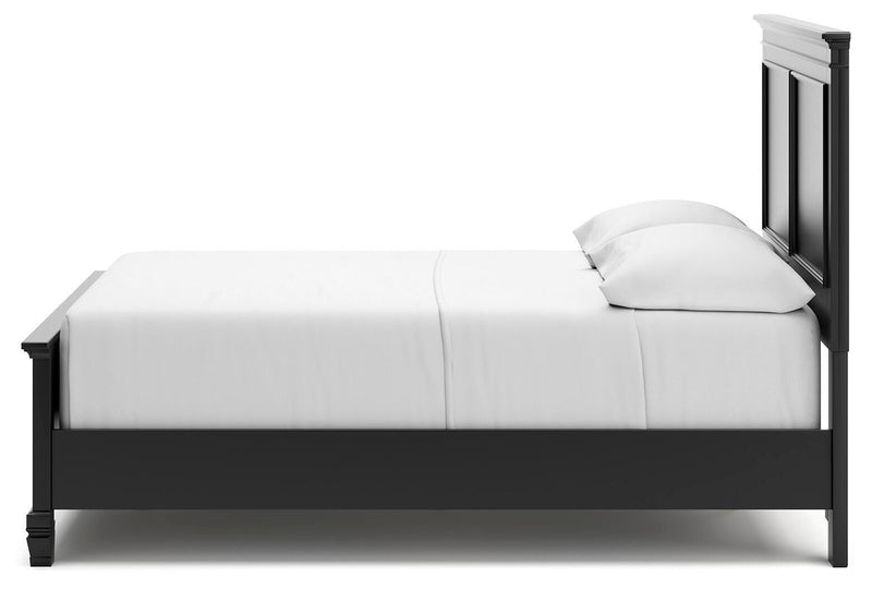 Lanolee Black Full Panel Bed and Chest - B687B12