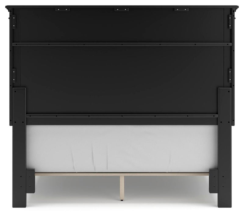 Lanolee Black Full Panel Bed and Chest - B687B12