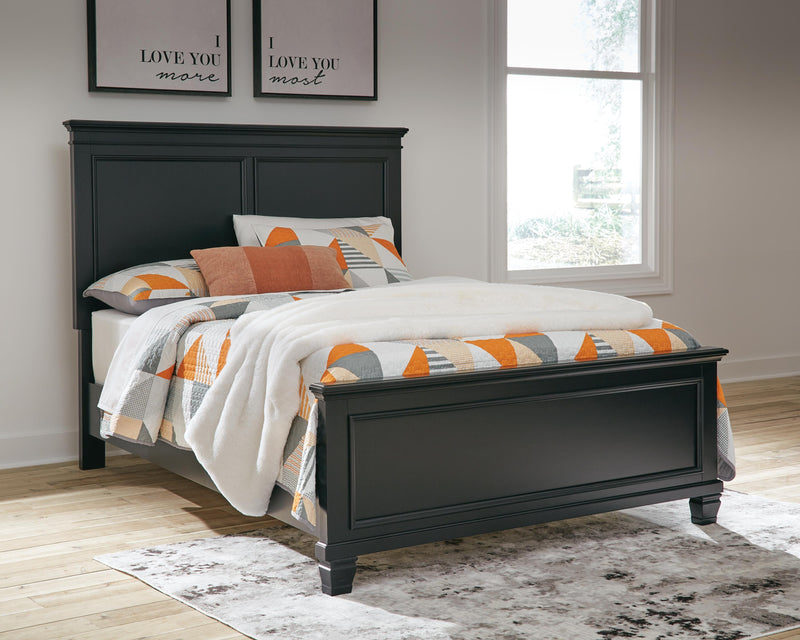 Lanolee Black Full Panel Bed and Chest - B687B12