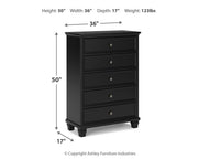 Lanolee Black Panel Bedroom Set - Gate FurnitureBedroom Set