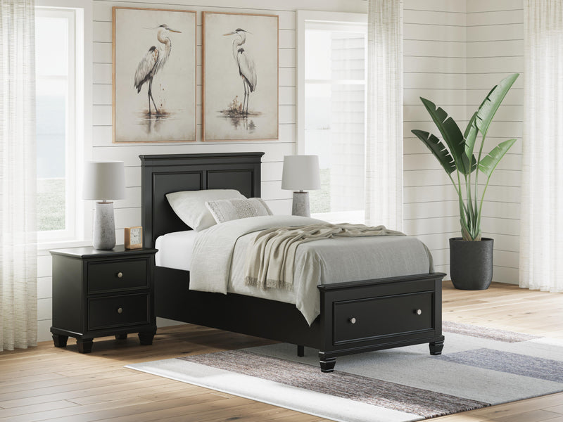 Lanolee Black Twin Panel Storage Bed - B687B21
