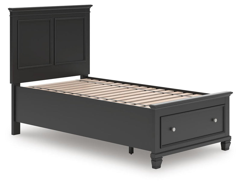 Lanolee Black Twin Panel Storage Bed - B687B21