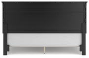 Lanolee California King Panel Bed with Mirrored Dresser and Nightstand in Black - PKG015232