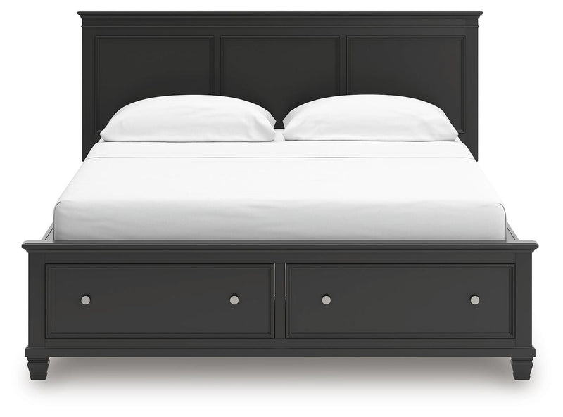 Lanolee California King Panel Storage Bed and Dresser in Black - PKG023922
