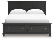 Lanolee California King Panel Storage Bed, Dresser and Mirror in Black - PKG023923