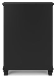 Lanolee Full Panel Bed with Mirrored Dresser, Chest and Nightstand in Black - PKG015216