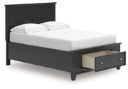 Lanolee Full Panel Storage Bed and Dresser in Black - PKG023907