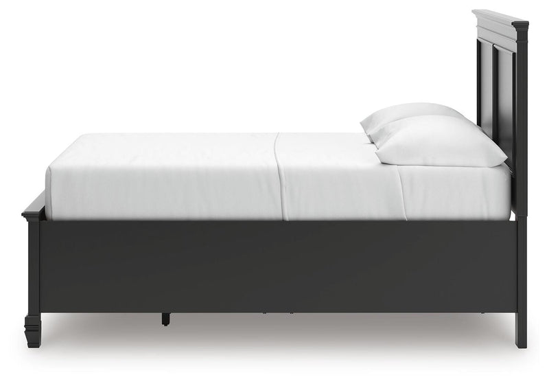 Lanolee Full Panel Storage Bed, Dresser and Chest in Black - PKG023911