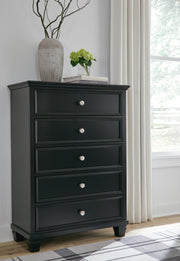 Lanolee Full Panel Storage Bed, Dresser and Chest in Black - PKG023911