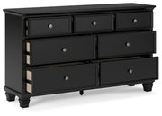 Lanolee Full Panel Storage Bed, Dresser and Chest in Black - PKG023911