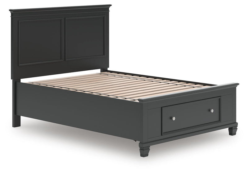 Lanolee Full Panel Storage Bed, Dresser and Nightstand in Black - PKG023910