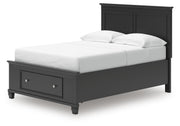 Lanolee Full Panel Storage Bed, Dresser and Nightstand in Black - PKG023910