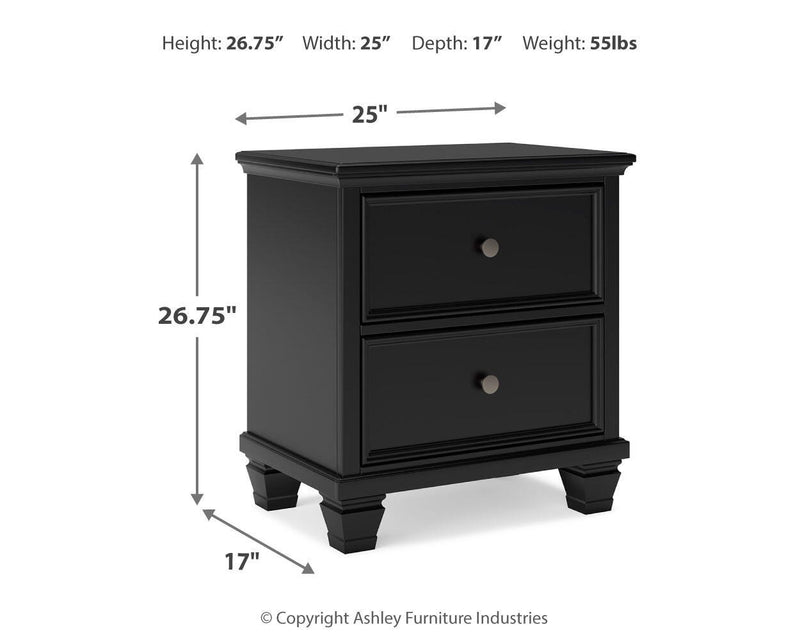 Lanolee Full Panel Storage Bed, Dresser and Nightstand in Black - PKG023910