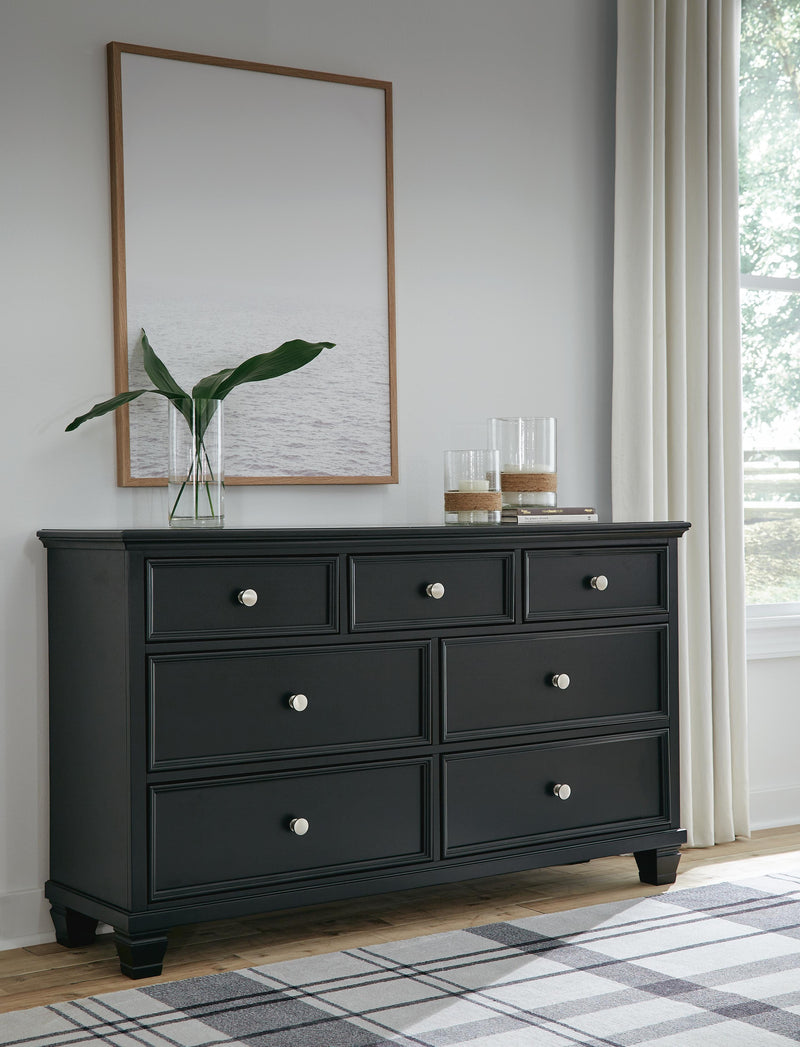 Lanolee Full Panel Storage Bed, Dresser and Nightstand in Black - PKG023910
