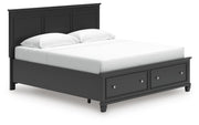 Lanolee King Panel Storage Bed and Dresser in Black - PKG023917