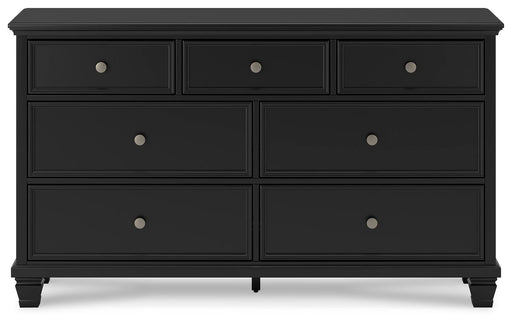 Lanolee King Panel Storage Bed and Dresser in Black - PKG023917