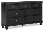 Lanolee King Panel Storage Bed, Dresser and Chest in Black - PKG023921