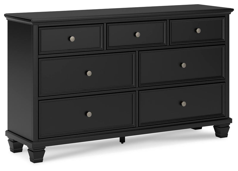 Lanolee King Panel Storage Bed, Dresser and Chest in Black - PKG023921