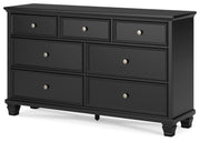 Lanolee King Panel Storage Bed, Dresser and Chest in Black - PKG023921