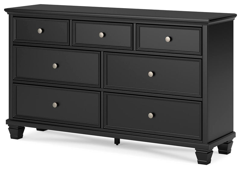 Lanolee King Panel Storage Bed, Dresser and Chest in Black - PKG023921