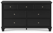 Lanolee King Panel Storage Bed, Dresser and Nightstand in Black - PKG023920