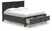 Lanolee King Panel Storage Bed, Dresser and Nightstand in Black - PKG023920