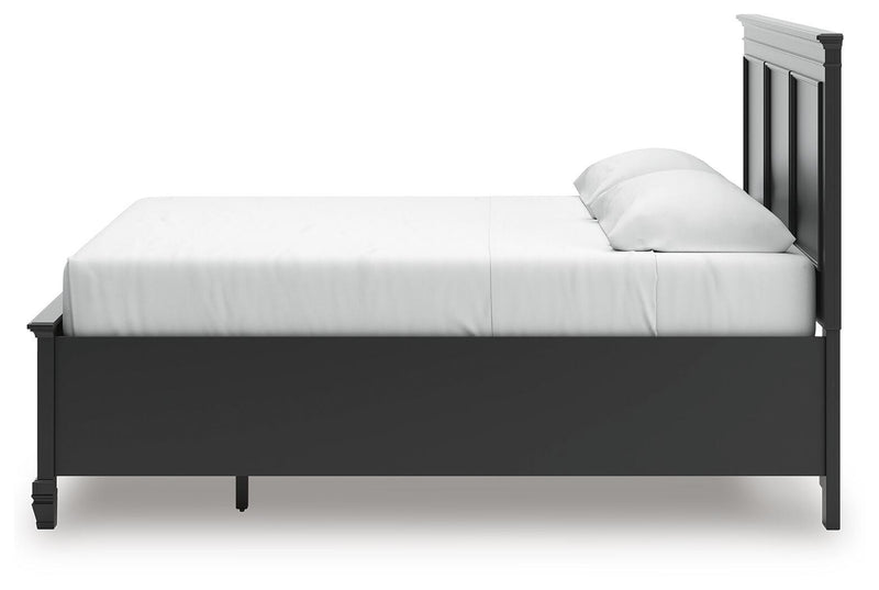 Lanolee King Panel Storage Bed, Dresser and Nightstand in Black - PKG023920