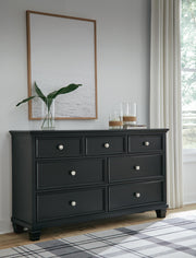Lanolee King Panel Storage Bed, Dresser and Nightstand in Black - PKG023920