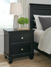 Lanolee King Panel Storage Bed, Dresser and Nightstand in Black - PKG023920