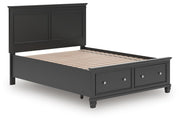 Lanolee Queen Panel Storage Bed and Dresser in Black - PKG023912