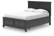 Lanolee Queen Panel Storage Bed and Dresser in Black - PKG023912