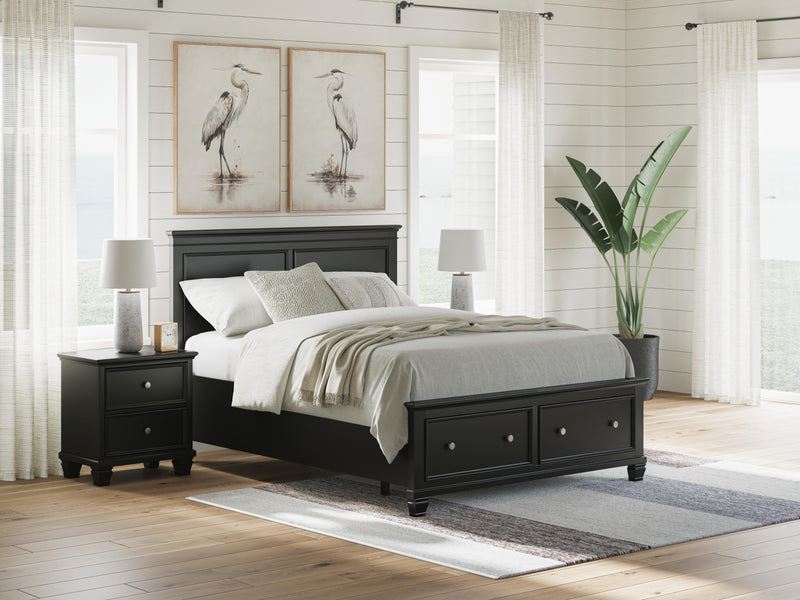 Lanolee Queen Panel Storage Bed, Dresser and Chest in Black - PKG023916