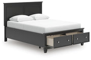 Lanolee Queen Panel Storage Bed, Dresser and Nightstand in Black - PKG023915