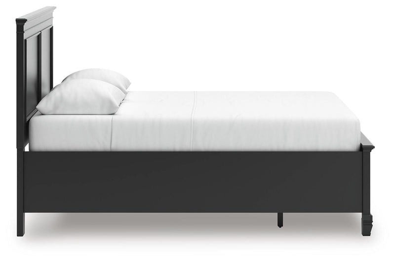 Lanolee Queen Panel Storage Bed, Dresser and Nightstand in Black - PKG023915