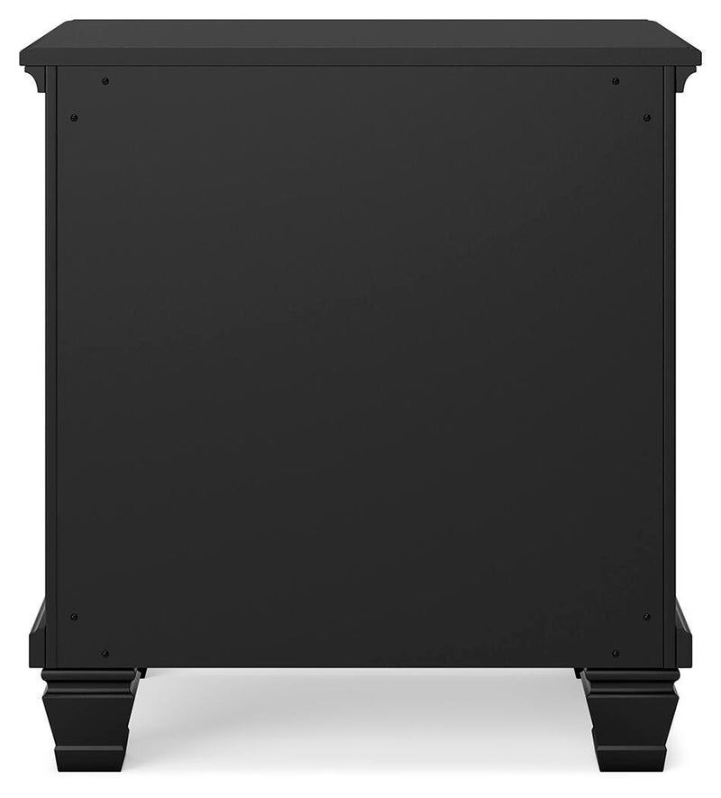 Lanolee Queen Panel Storage Bed, Dresser and Nightstand in Black - PKG023915