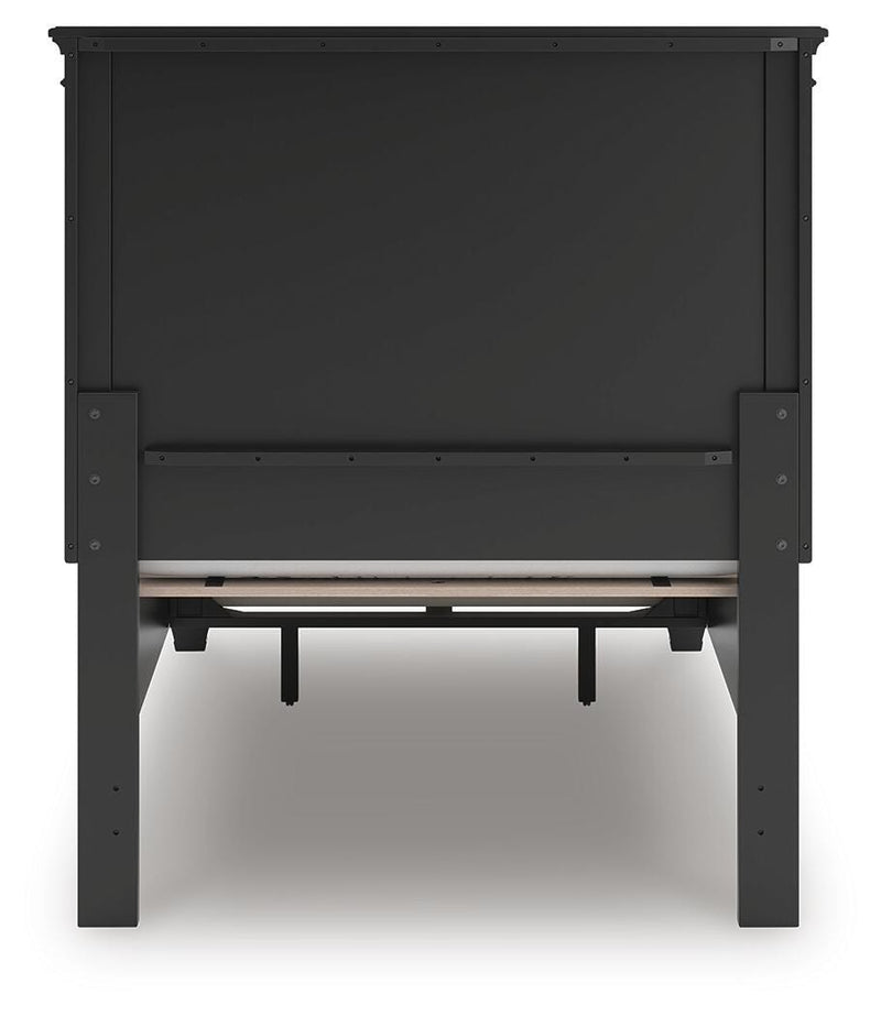 Lanolee Twin Panel Storage Bed, Dresser and Mirror in Black - PKG023903