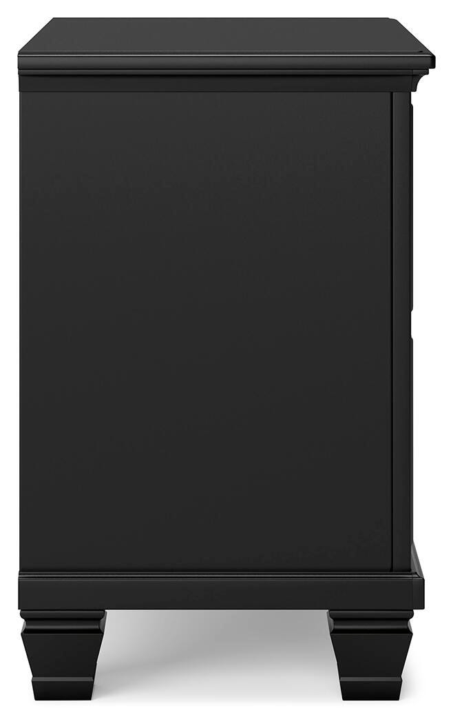 Lanolee Twin Panel Storage Bed, Dresser and Nightstand in Black - PKG023905